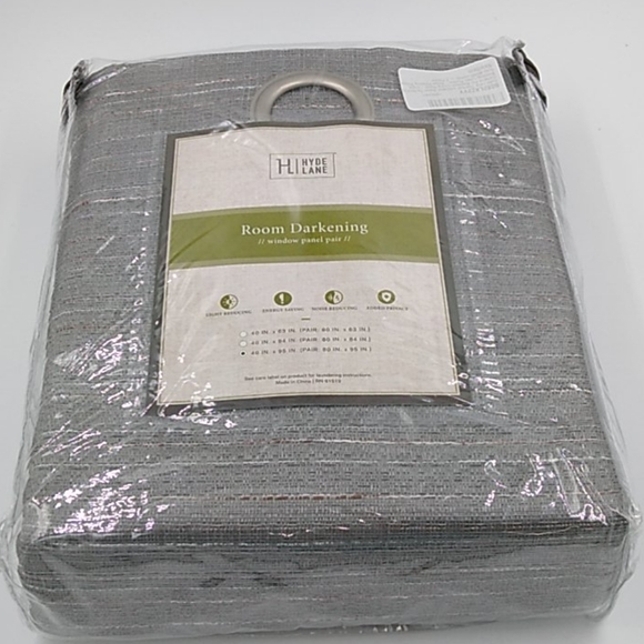 Hyde Lane Room Darkening Curtains Gray 2 Panels - Picture 5 of 8